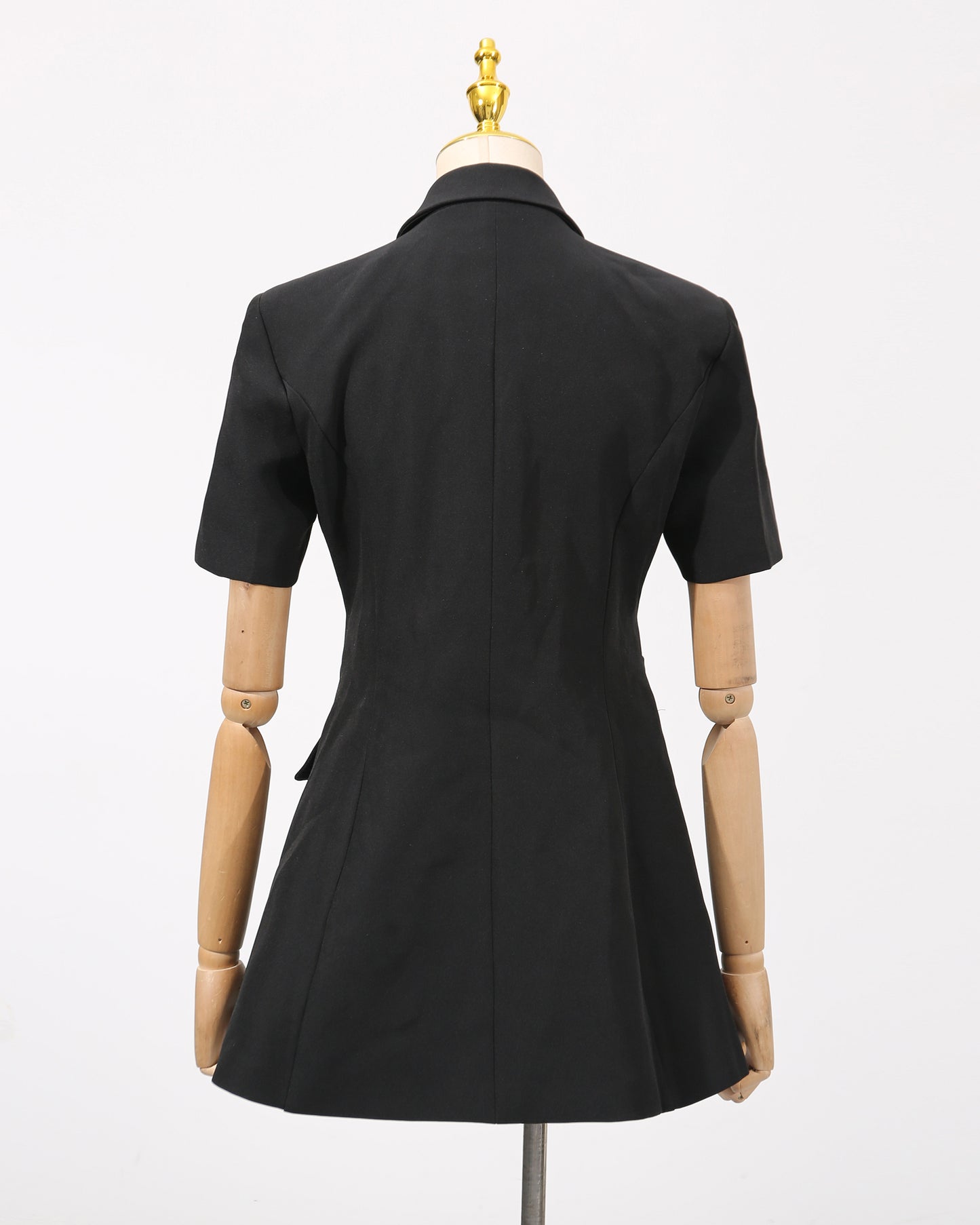 Black Rhinestone Bow Cutout Blazer Dress