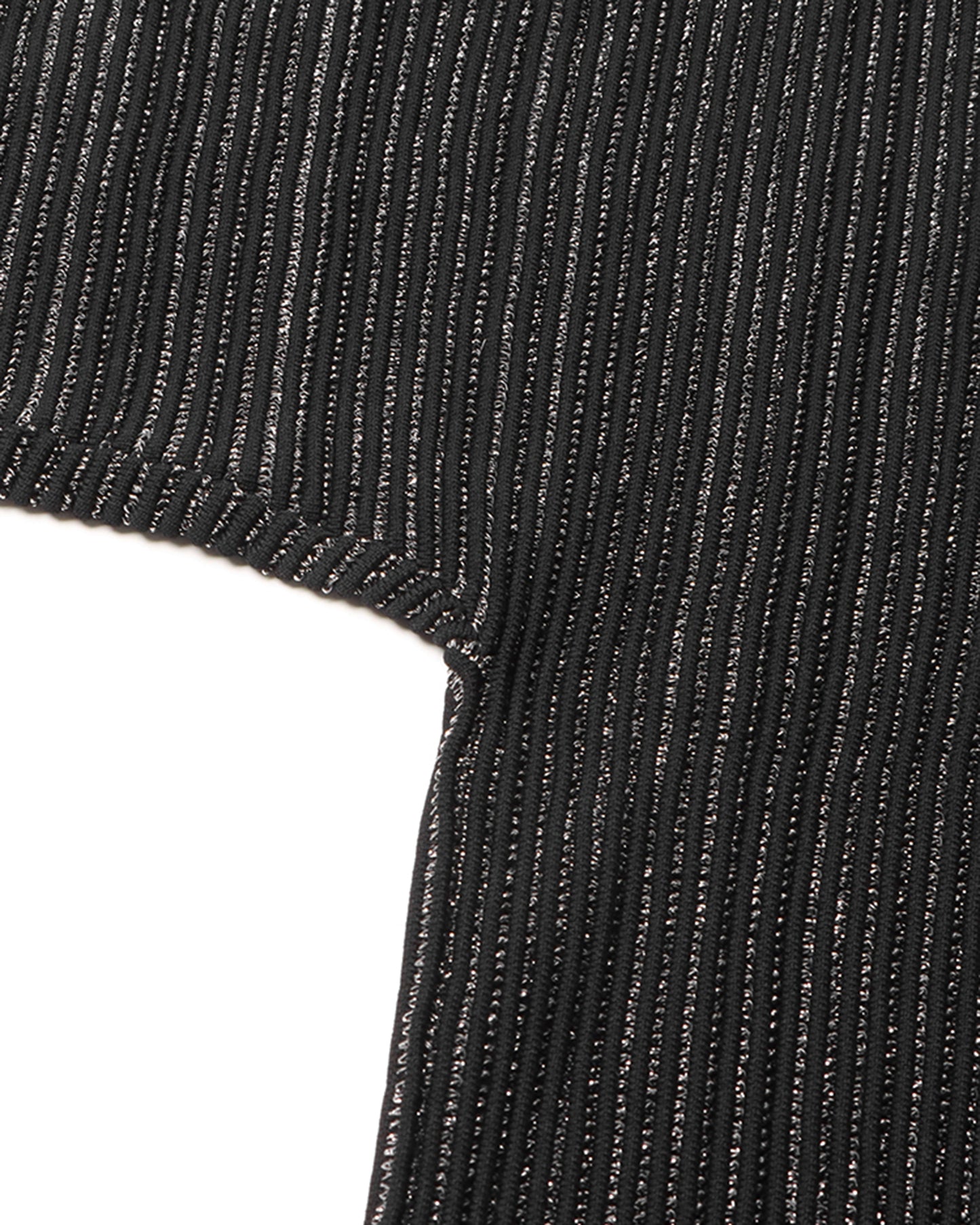 Black Ribbed Turtleneck Sweater with Puff Sleeves