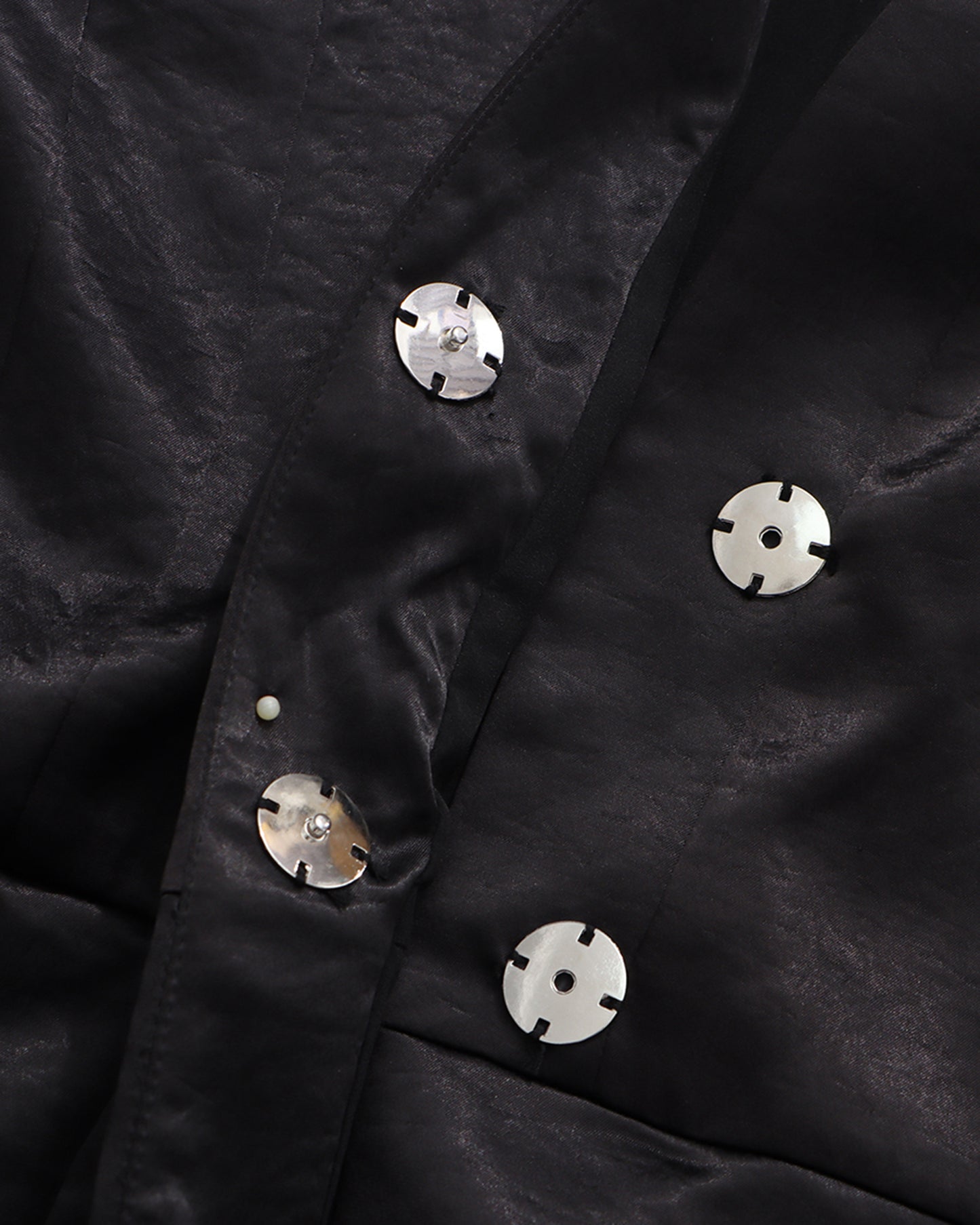 Black Satin Belted Blazer