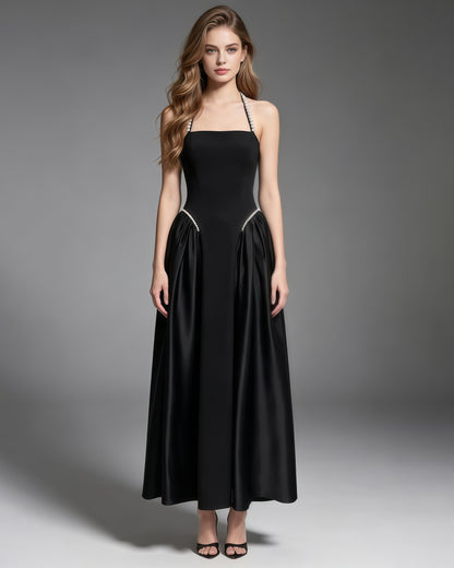 laguna beach halter maxi dress SELF CONTRAST Katya U-Ring Halter Maxi Dress