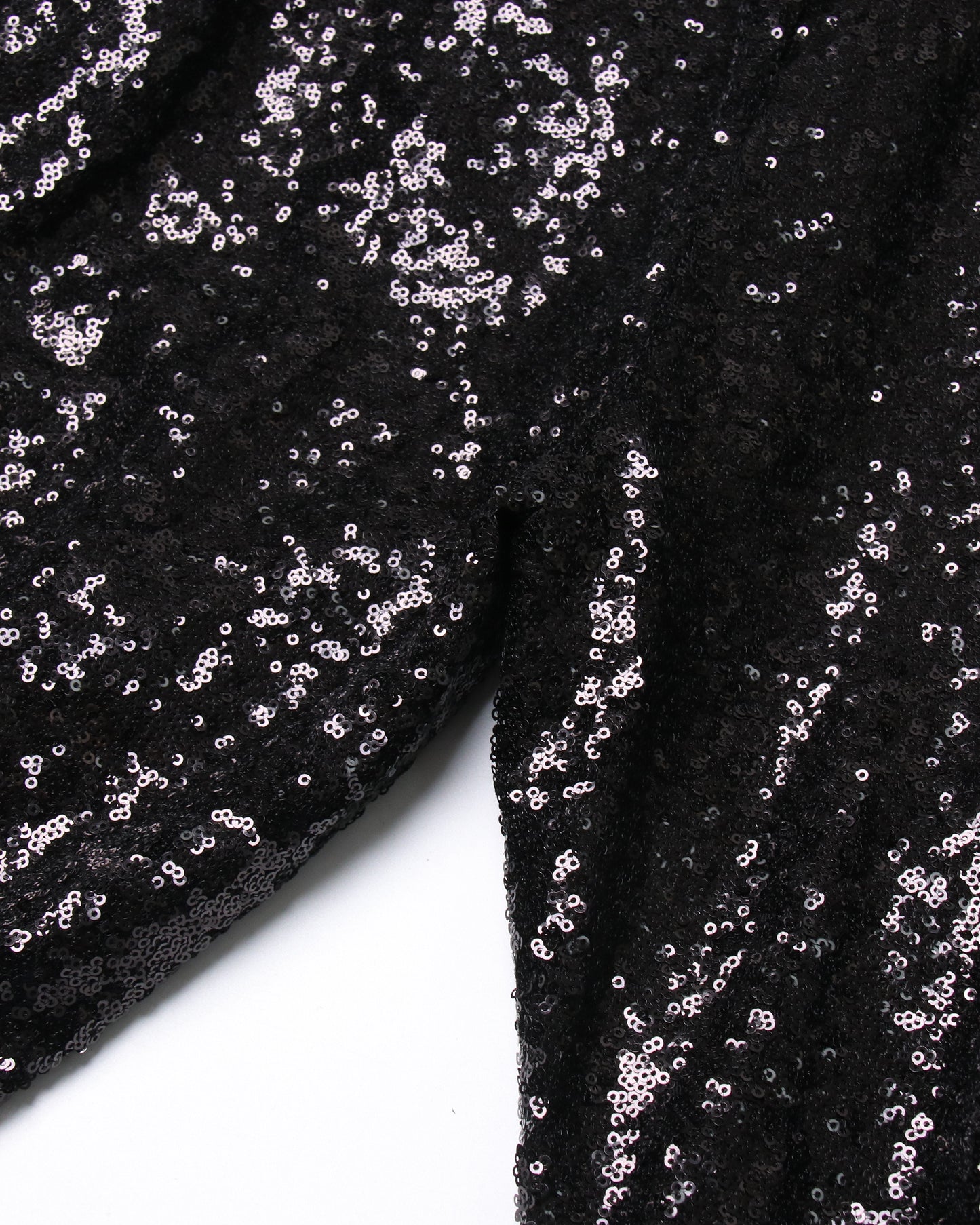 Black Sequin High-Waisted Tie-Cuff Pants