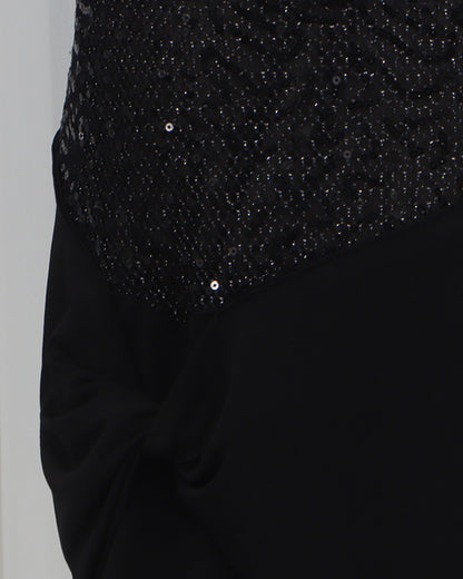 Black Sequin Panel Sleeveless Mini Dress