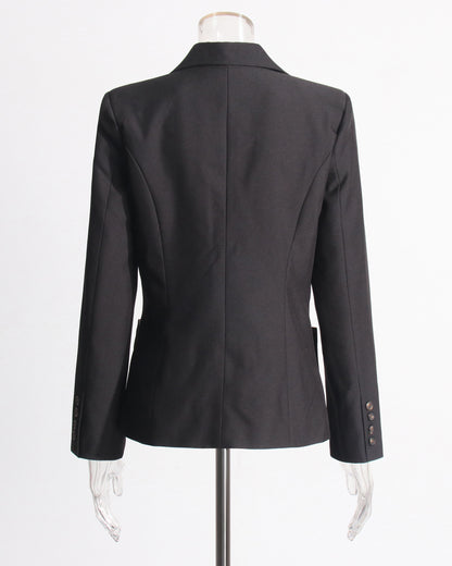 Black Single-Breasted Blazer with Button