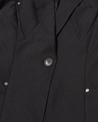 Black Single-Breasted Blazer with Button