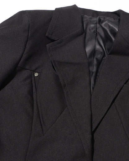 Black Single-Breasted Blazer with Button