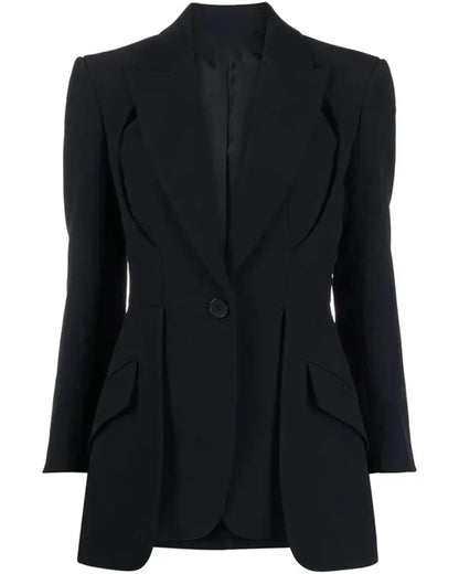 Black Single-Breasted Tailored Blazer