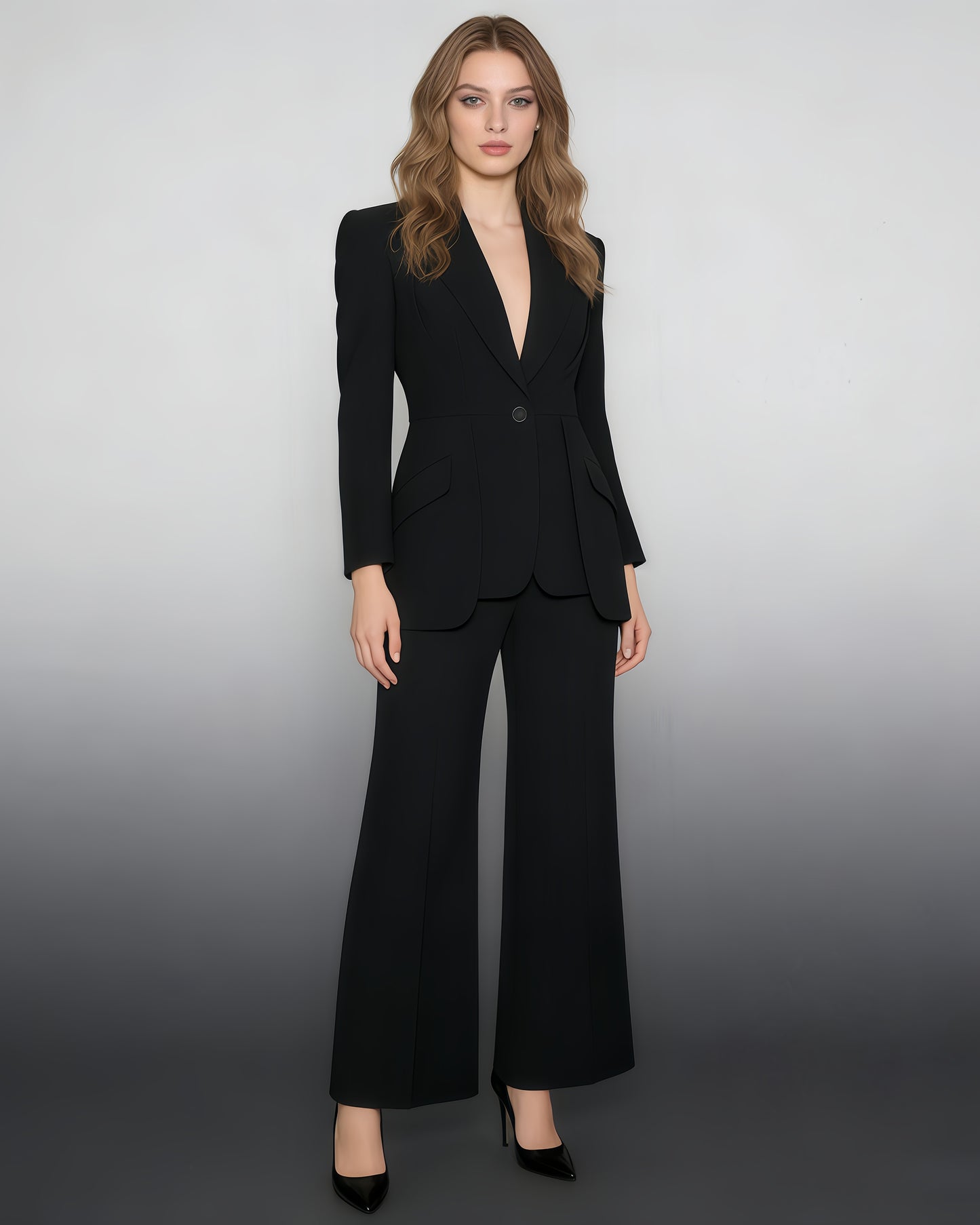 Black Single-Breasted Tailored Blazer