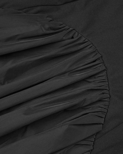 Black Strapless Cutout Ruched Maxi Dress