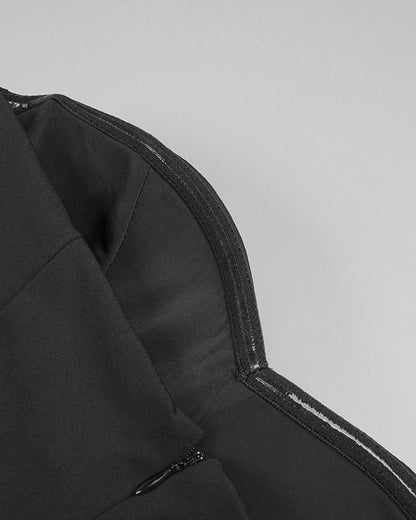 Black Strapless Cutout Ruched Maxi Dress