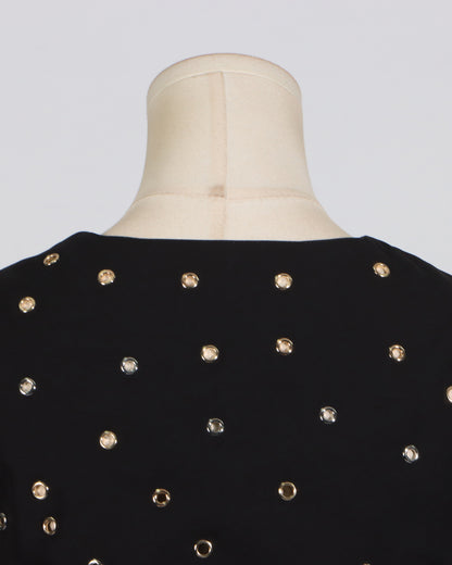 Black Studded Buckle Wrap Vest