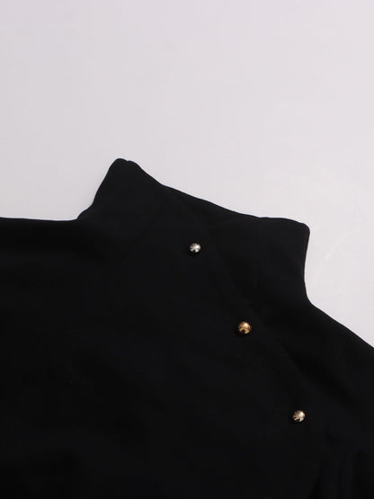 Black Studded Crop Top & Maxi Skirt Two-Piece Set