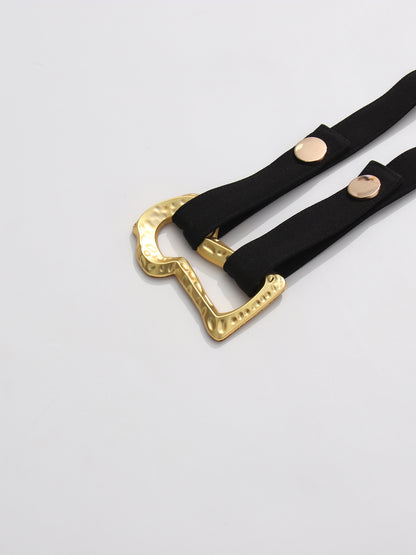 Black Trench Coat with Faux Fur Collar & Buckle Belt