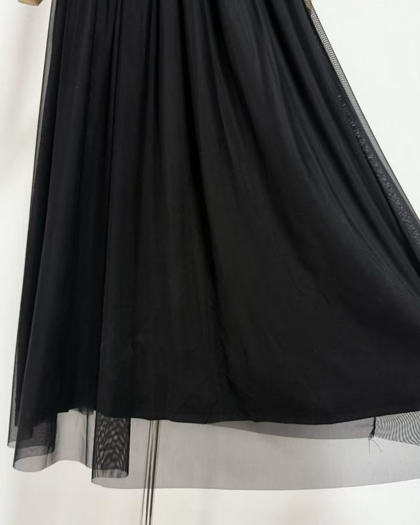 Black Twist Knot Mesh Maxi Dress