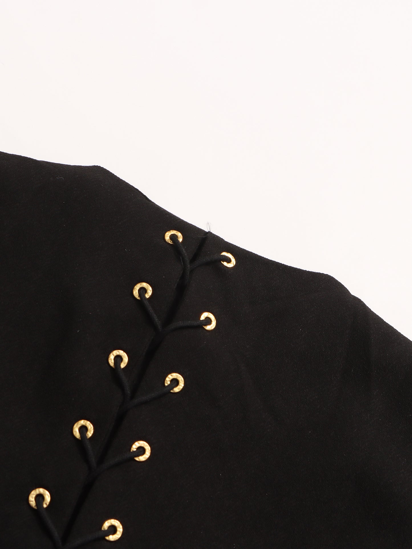 Black Two-Piece Set with Gold Statement Button Detailing