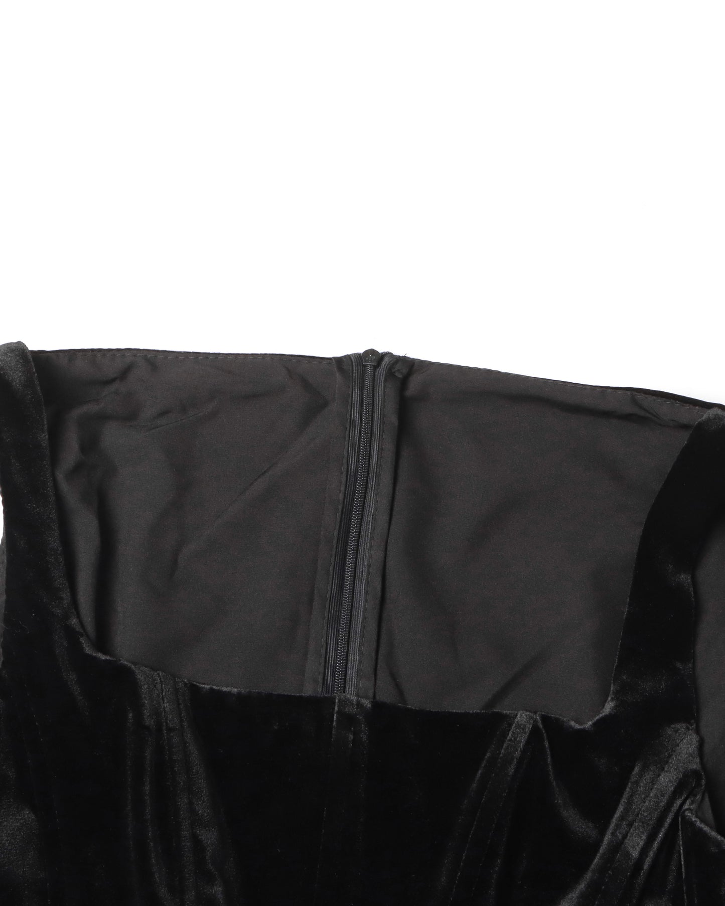 Black Velvet Maxi Dress with Square Neck