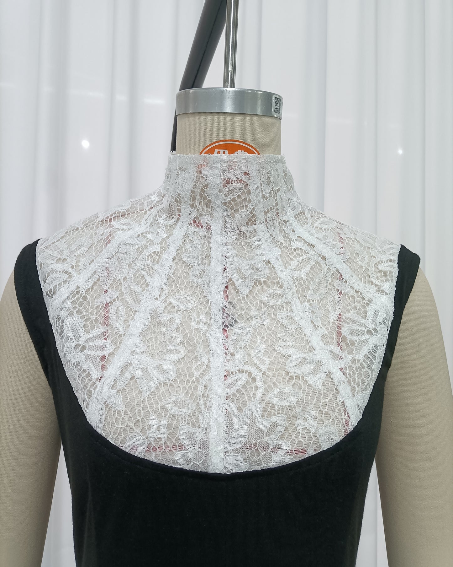 Black White Lace  Sleeveless Maxi Dress