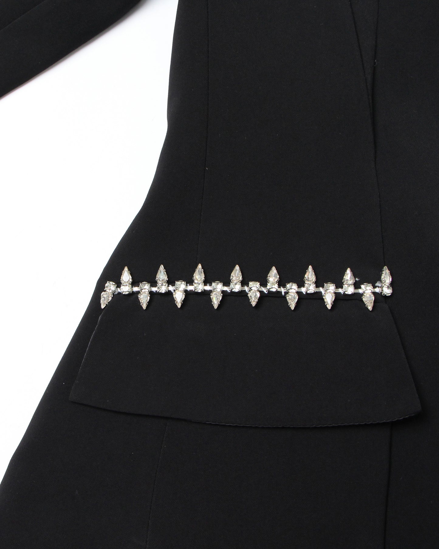 Black Blazer with Crystal Side Accents