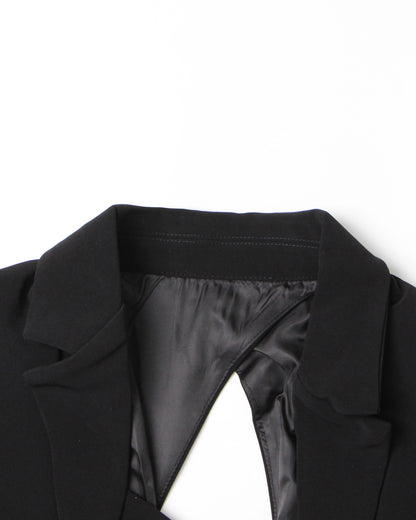Black Blazer with Crystal Side Accents