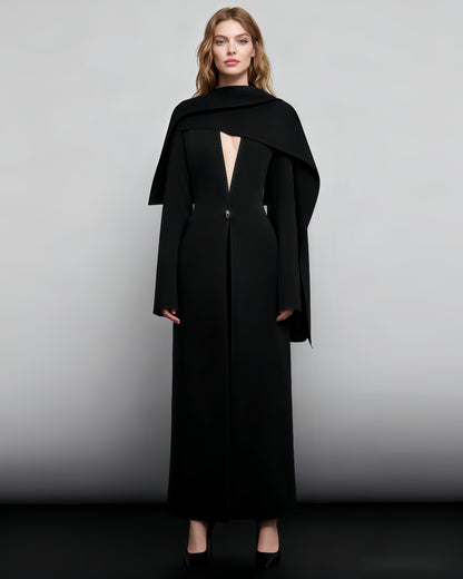 Black Cape - Style Avant - Garde Long Jacket
