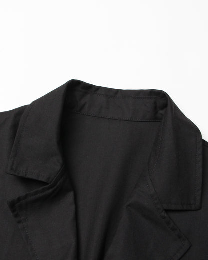 Black & Denim Mixed-Media Asymmetrical Blazer