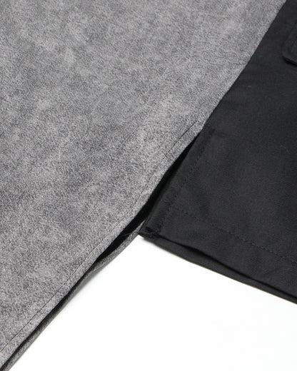 Black & Denim Mixed-Media Asymmetrical Blazer