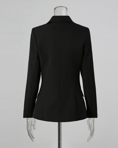 Black & Purple Contrast Corset Blazer