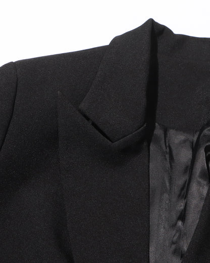 Black Tailored Cutout Waist Blazer Jacket