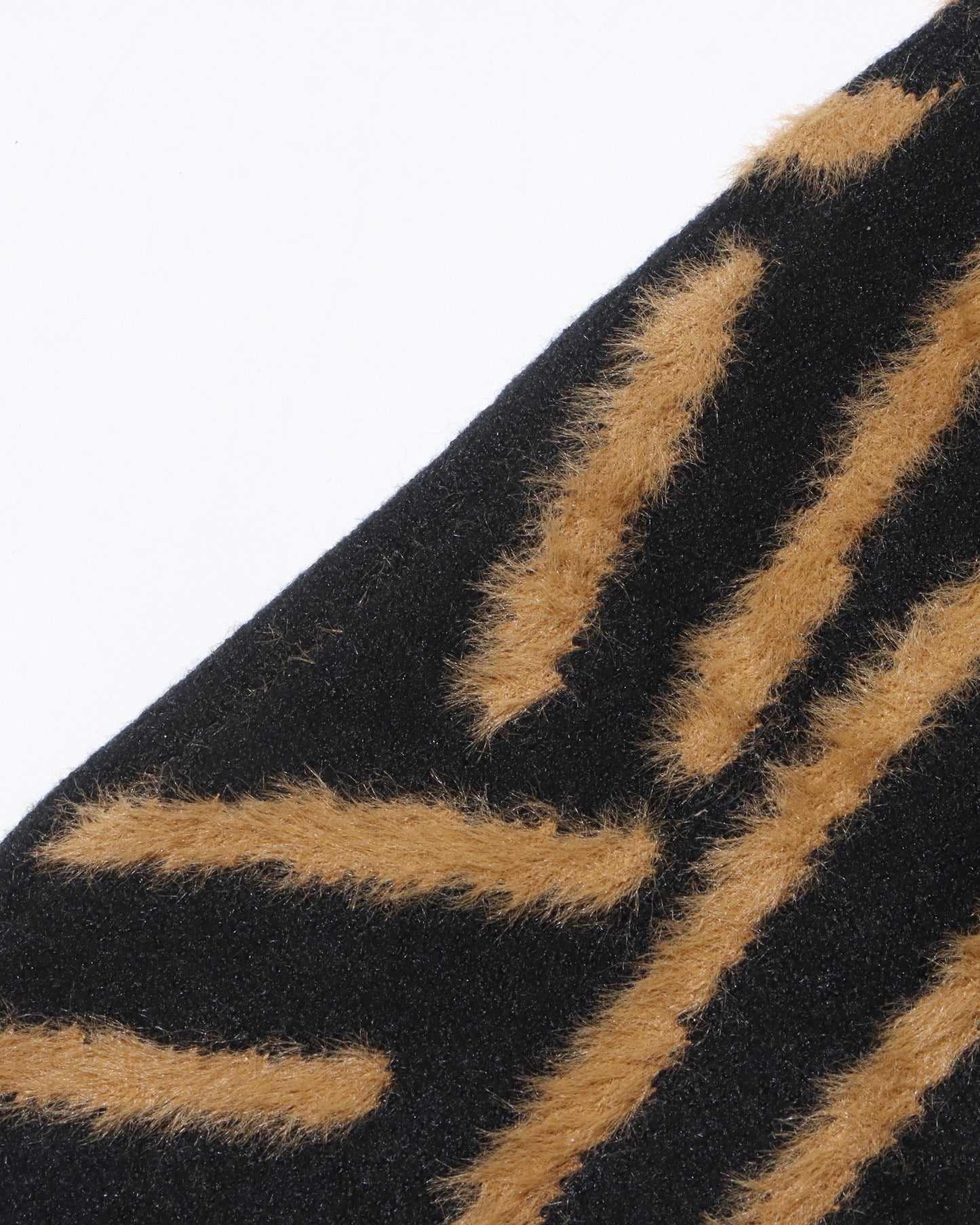 Black & Tan Chevron Fuzzy Turtleneck Sweater