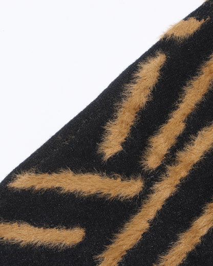 Black & Tan Chevron Fuzzy Turtleneck Sweater
