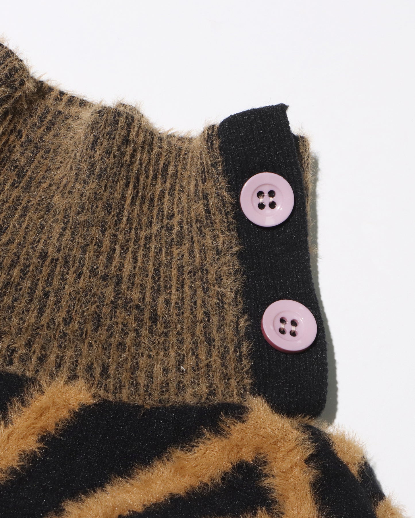 Black & Tan Chevron Fuzzy Turtleneck Sweater