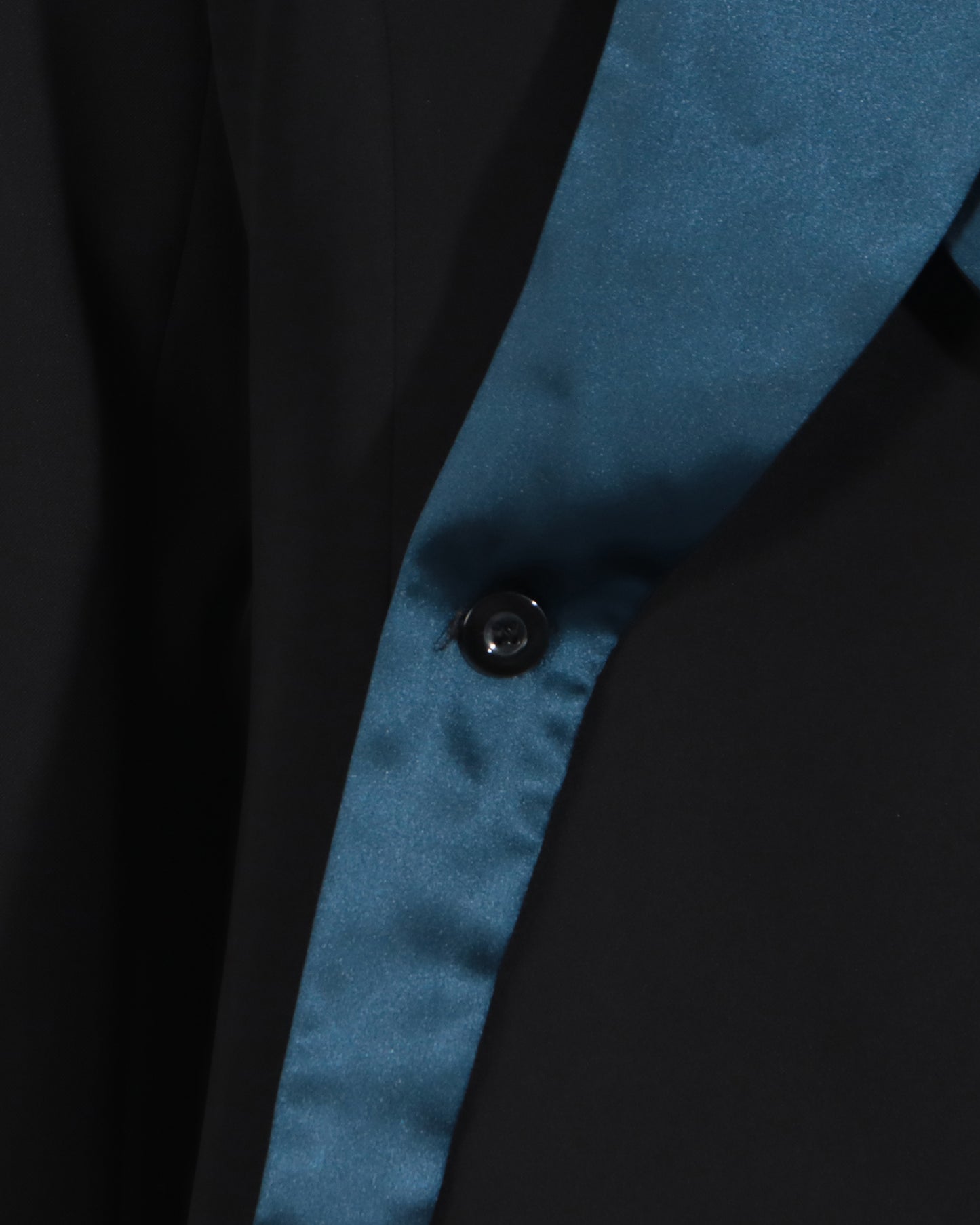 Black & Teal Satin Asymmetric Blazer