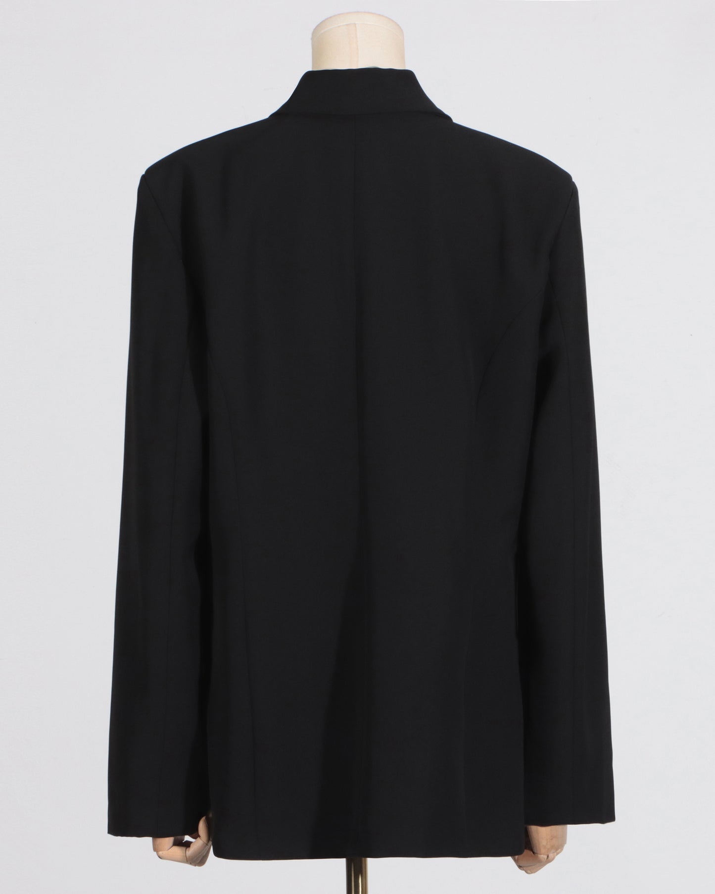 Black & Teal Satin Asymmetric Blazer