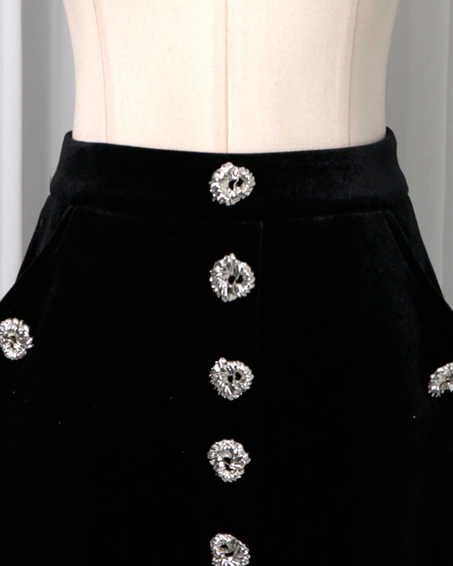 Black Velvet Rhinestone 2-Piece Set