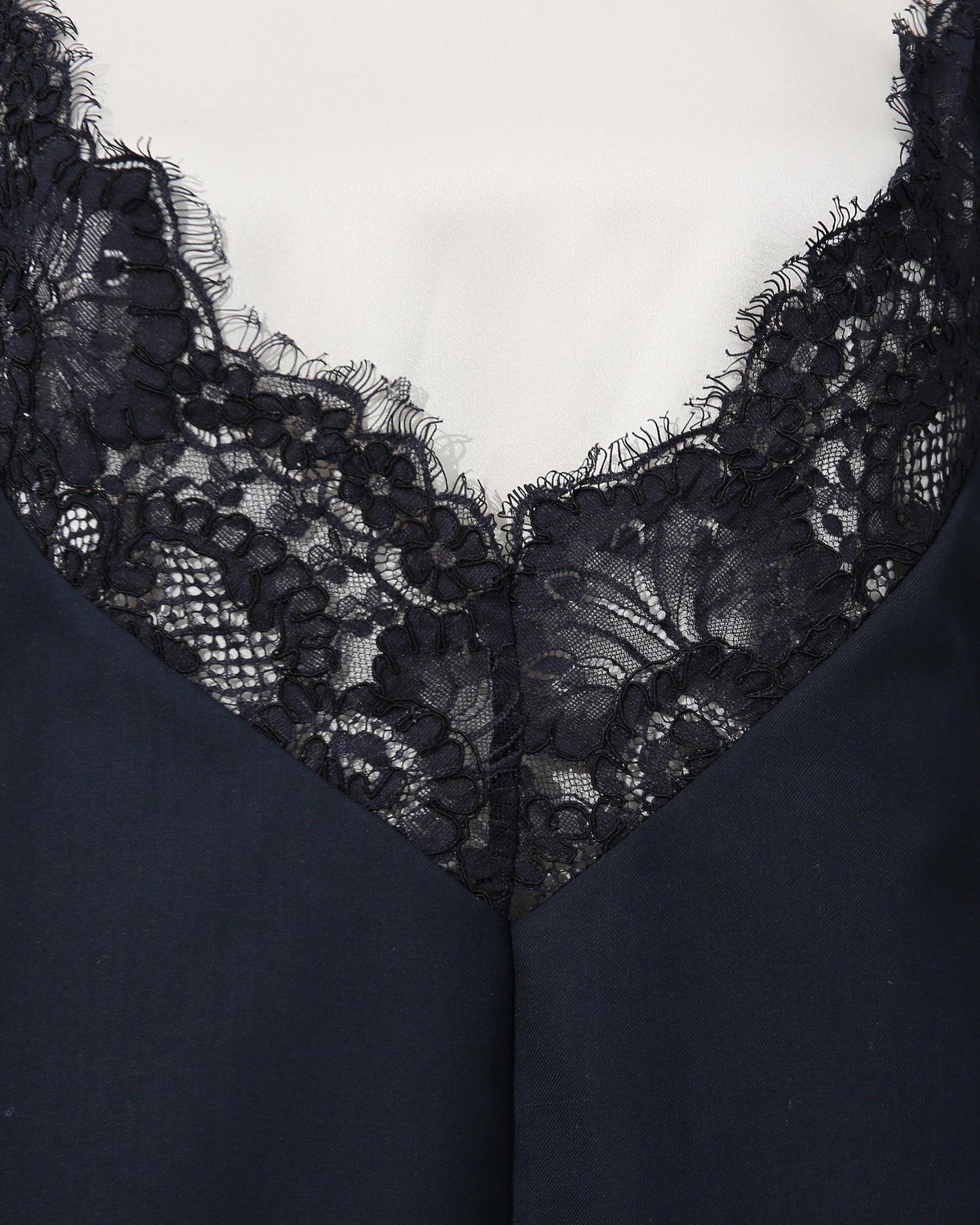 Black & White Lace Trim Layered Tank Dress