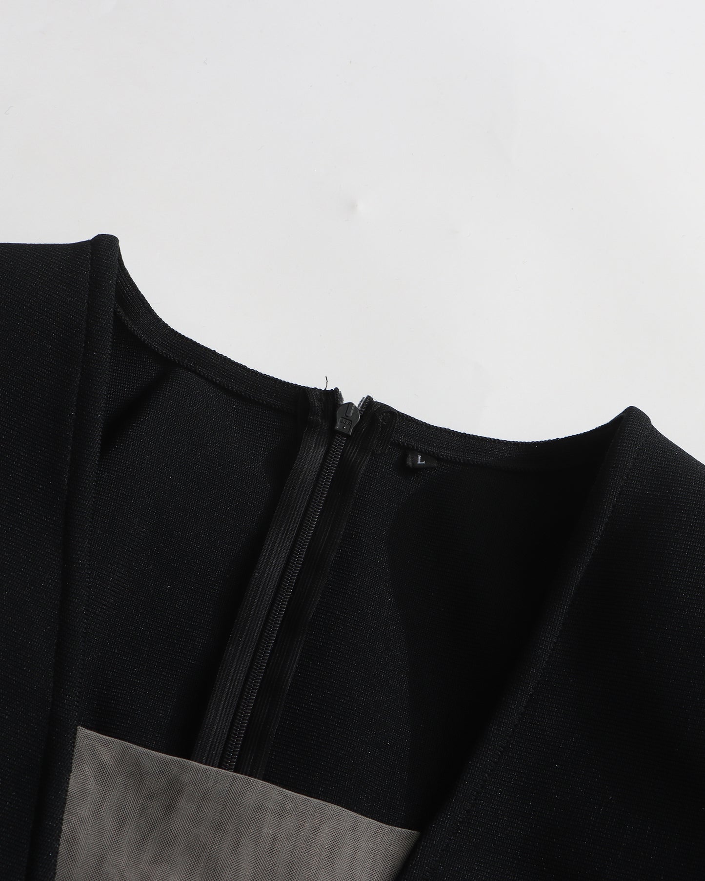 Black & White Ruffled Crystal Accent Mini Dress