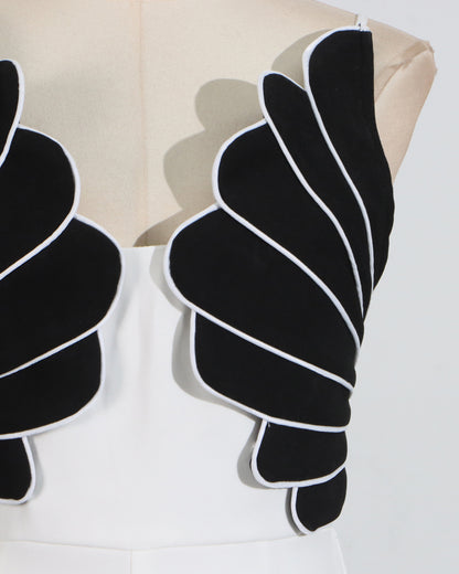 Black & White Shell Pattern Jumpsuit