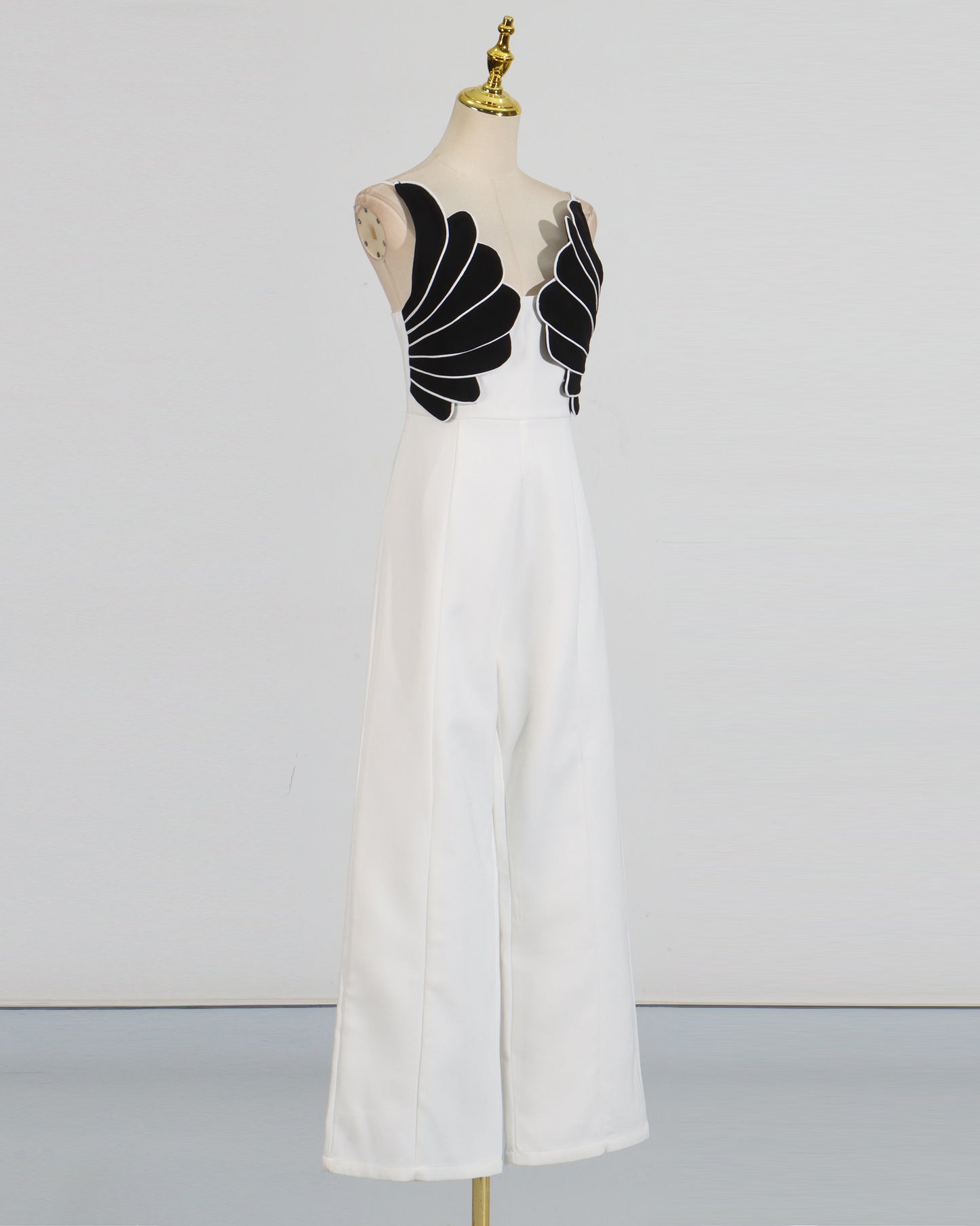 Black & White Shell Pattern Jumpsuit