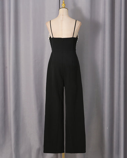 Black & White Wing Pattern Jumpsuit