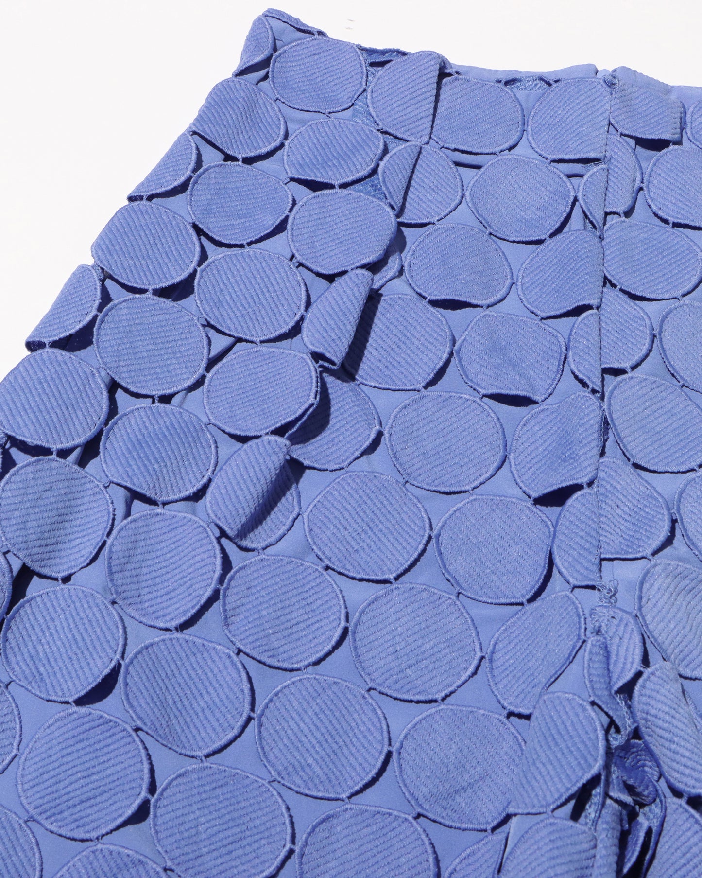 Blue Cutout Circle Wide-Leg Pants