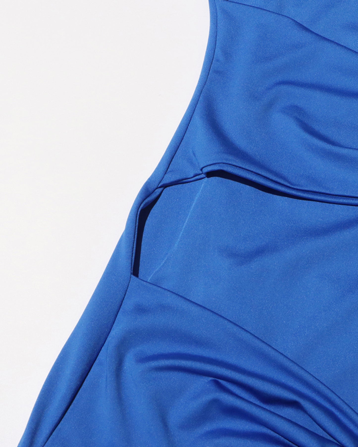 Blue Maxi Dress with Twist & Gold Accents