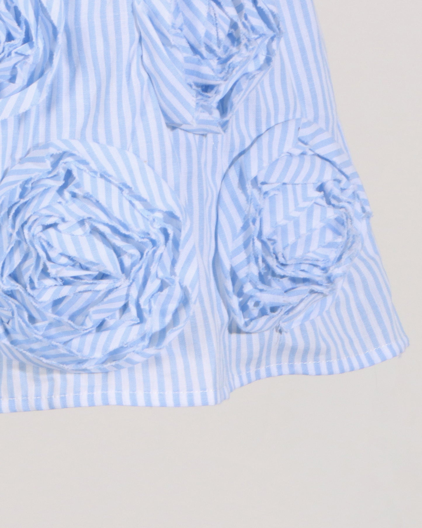 Blue Stripe 3D Floral Mini Dress