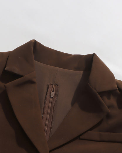 Brown Beaded Sheer Tiered Maxi Dress