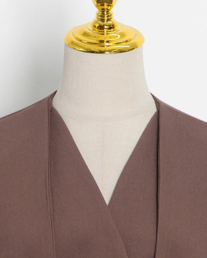 Brown Double-Breasted Longline Coat