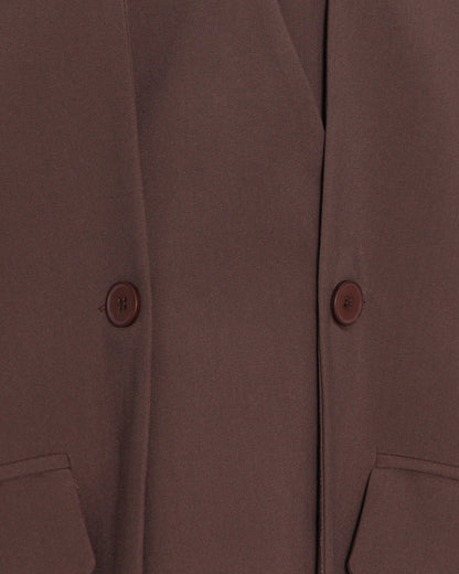Brown Double-Breasted Longline Coat