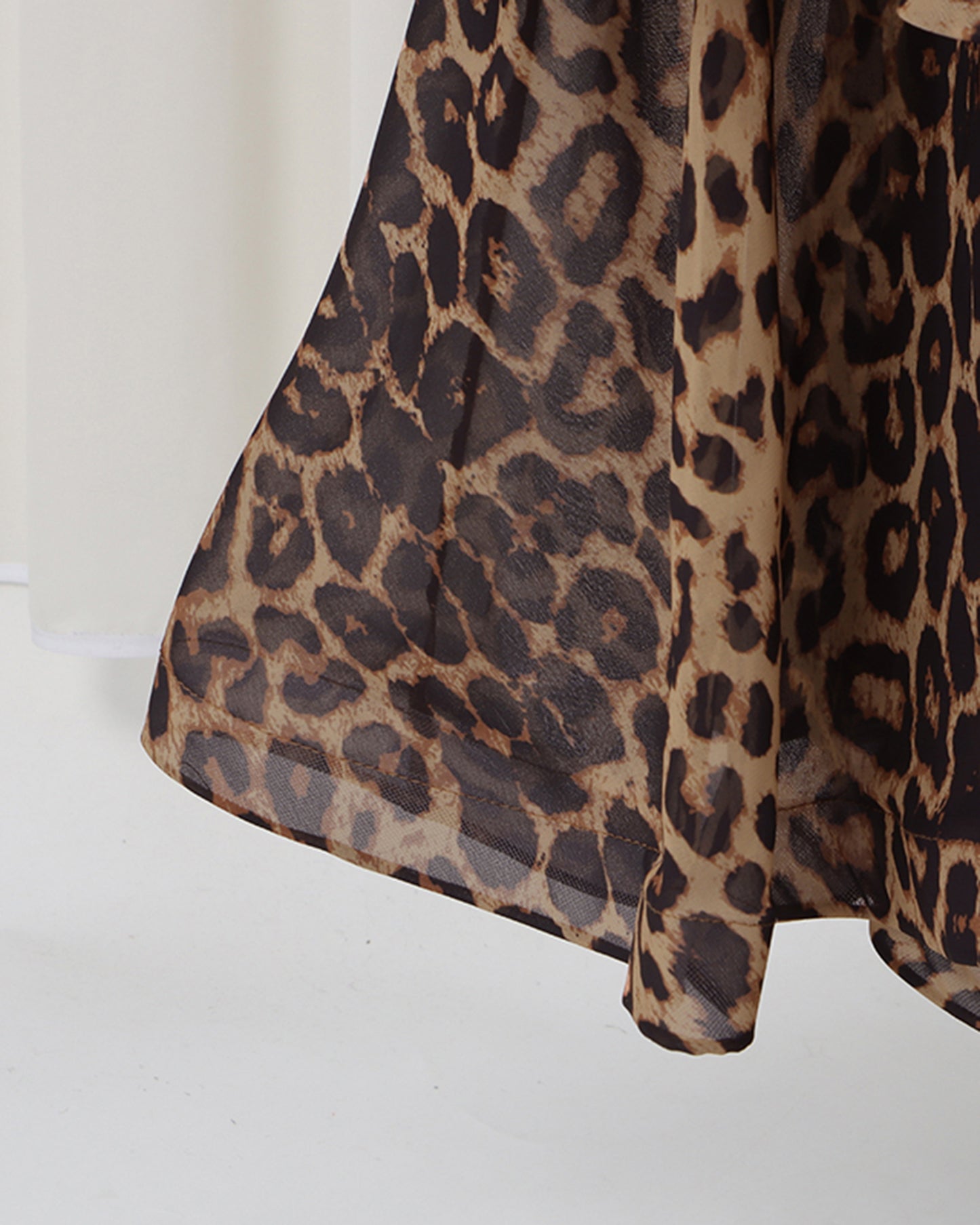 Brown Leopard Tiered Ruffle Hem Maxi Skirt