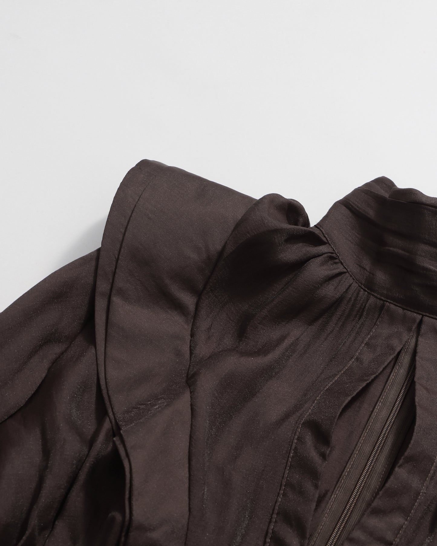 Brown Ruffled Maxi Dress with Bow Belt