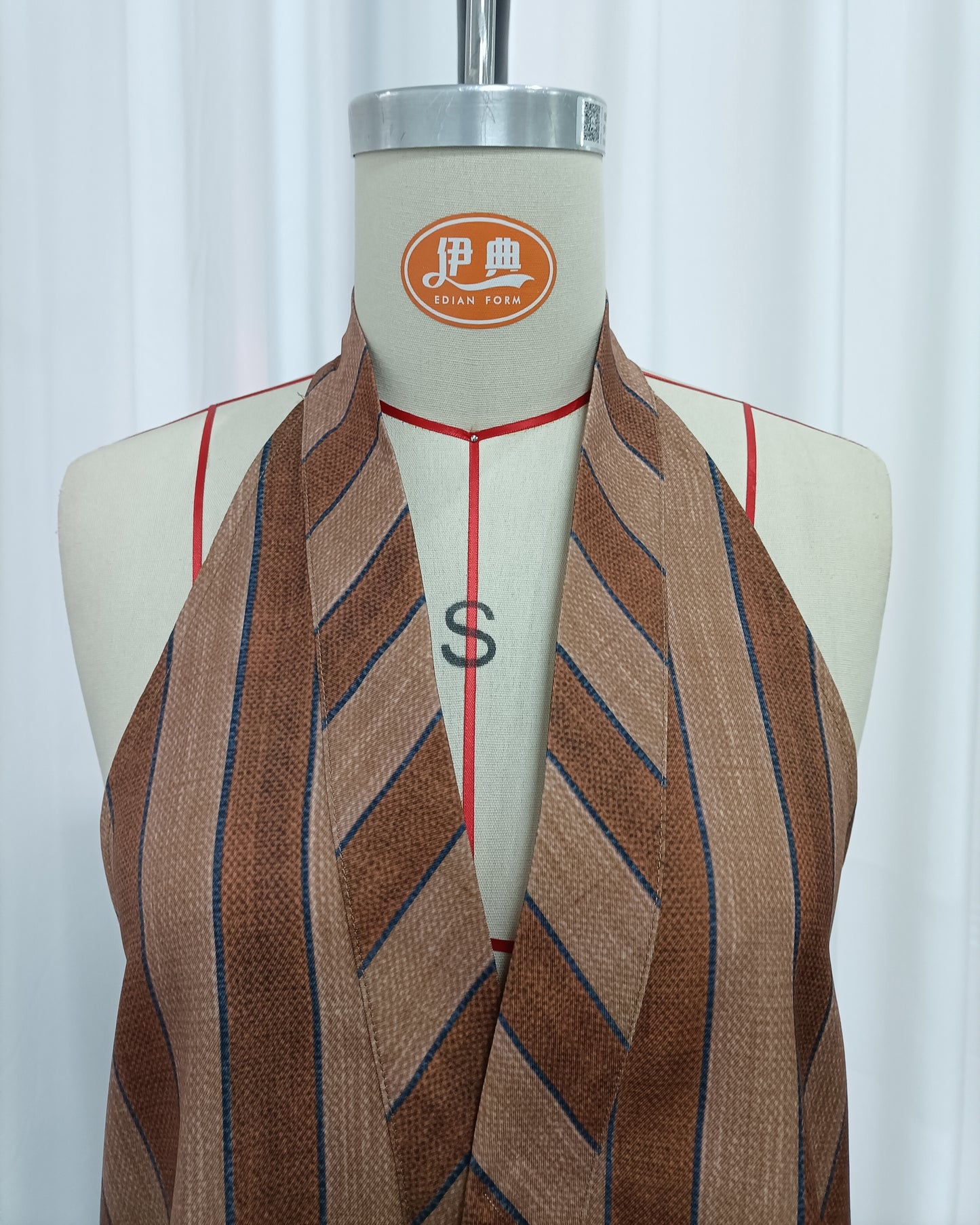 Brown Stripe Halter Top Wide Leg Pants Set