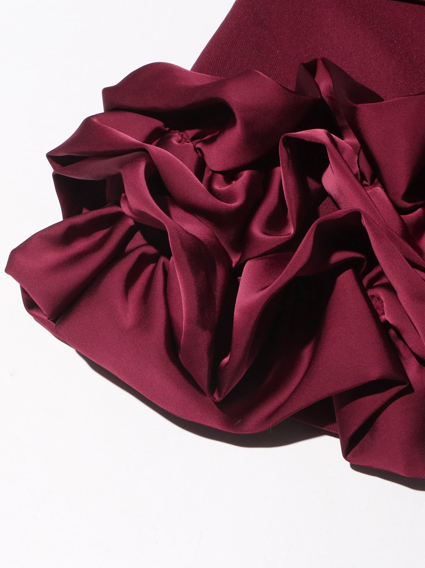 Burgundy Double-Breasted Ruffle Hem Mini Dress