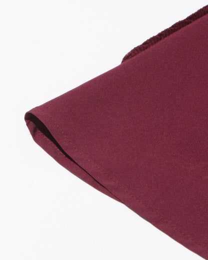 Burgundy Flared Midi Skirt