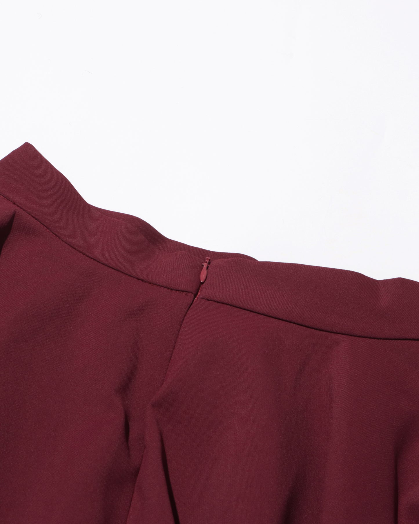 Burgundy Flared Midi Skirt